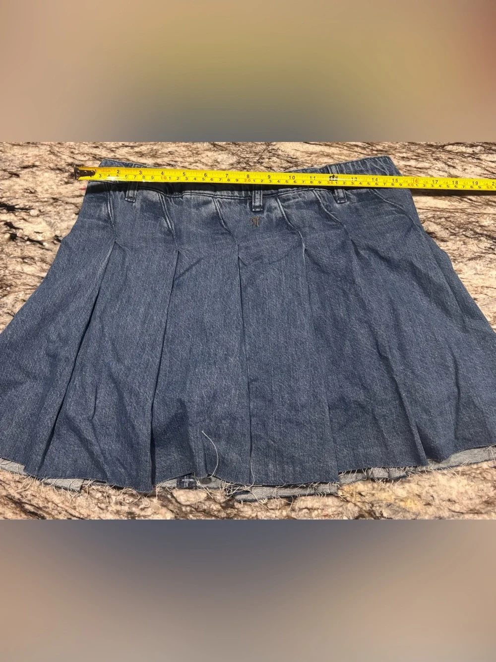 Pilcro Anthropologie Fluted Denim Skort Waist Size 30 NWOT